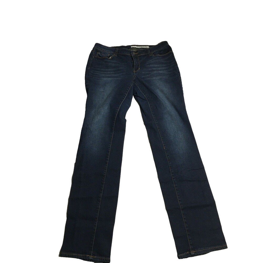 DKNY Bootcut Jeans Women's Sz 10R Mid Rise Dark Wash Distressed Denim Y2K